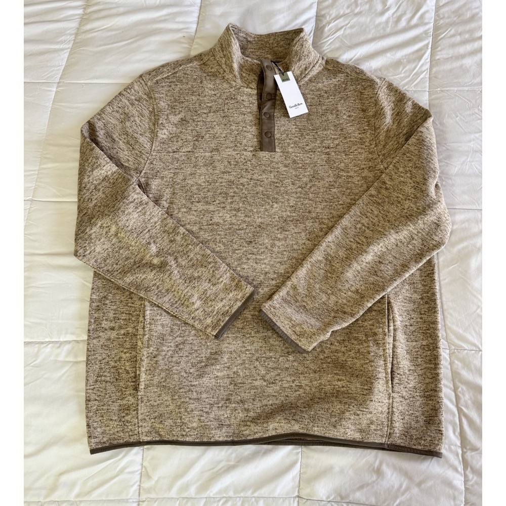 Goodfellow & Co 2xl Tan Marled Fleece Quarter Snap Mock Neck Pullover